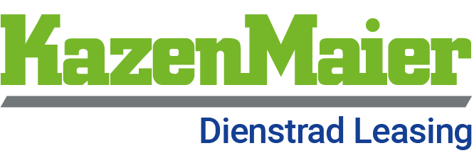 Logo von KazenMaier Dienstrad Leasing in grüner und blauer Schrift auf weißem Hintergrund.