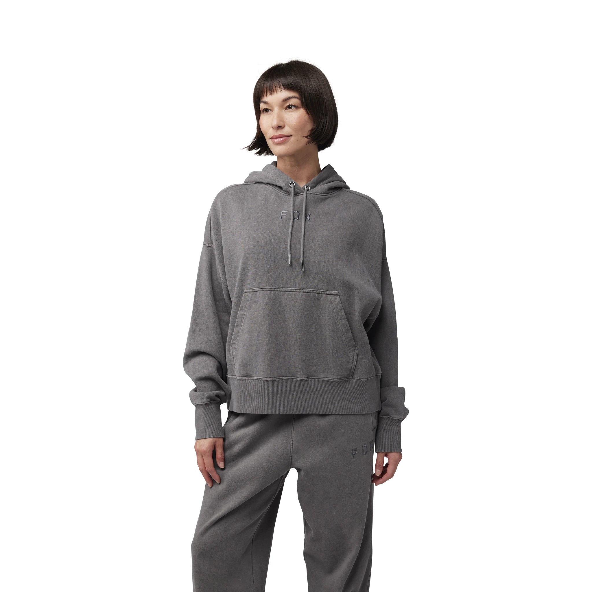 Fox W Wordmark Oversized Fleece PO - Liquid-Life #Wähle Deine Farbe_Pewter