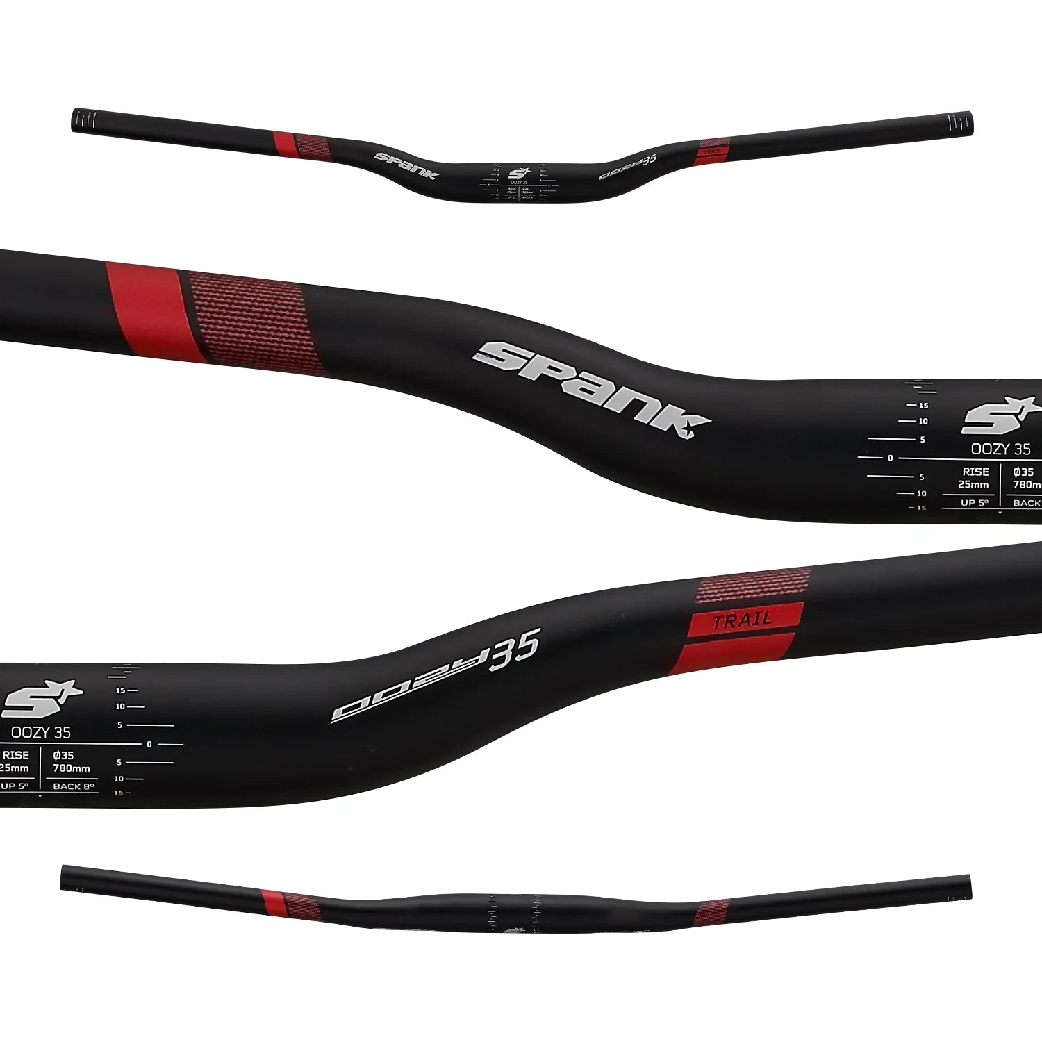 Spank Oozy Allmnt 35 bar, 780mm Shotpeen - Liquid-Life #Wähle Deine Farbe_Black/Red