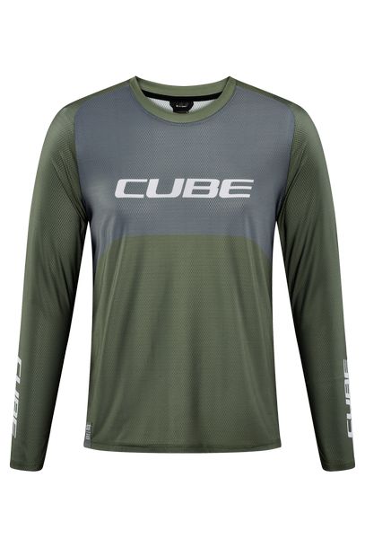 Cube VERTEX Rundhalstrikot TM langarm - Liquid-Life #Wähle Deine Farbe_olivgrün grau