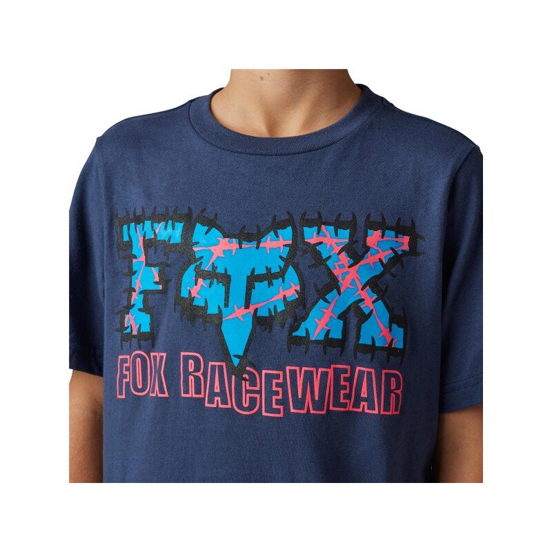 Fox Yth Barb Wire II SS Tee - Liquid-Life #Wähle Deine Farbe_Deep Cobalt