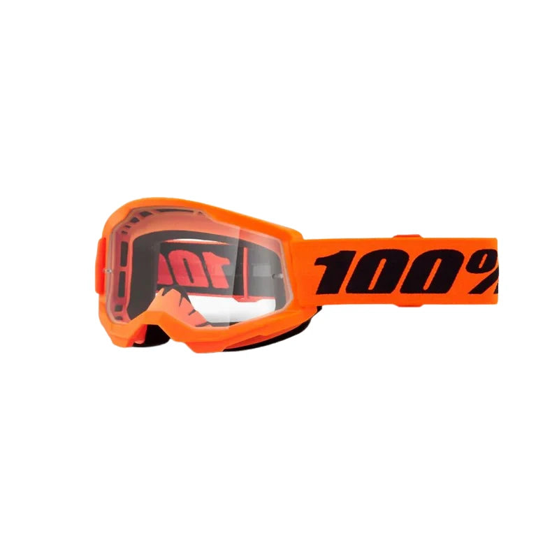 100% Strata 2 Junior Goggle - Clear Lens 2024 #Wähle Deine Farbe_Neon Orange