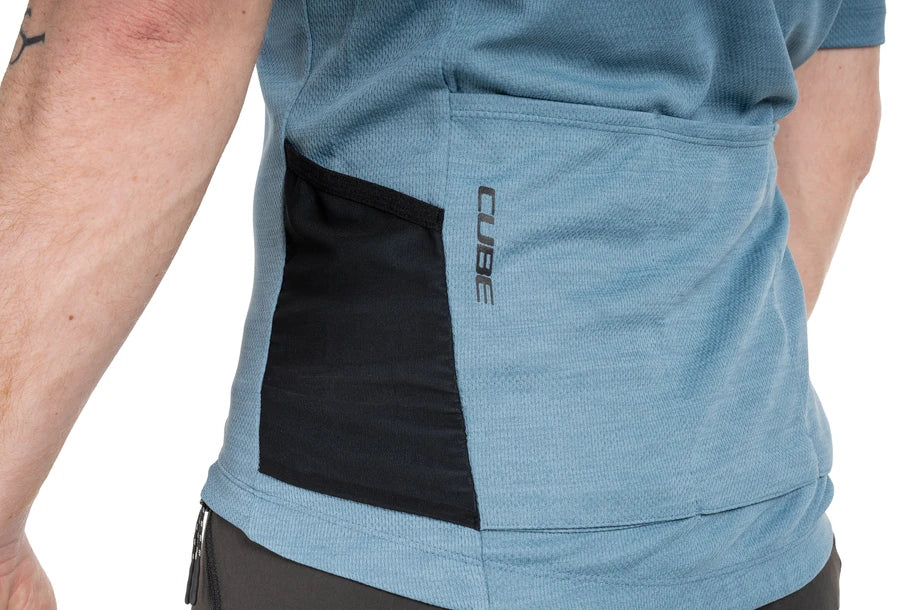 Cube GRAVEL Trikot Full Zip CARGO kurzarm - Liquid-Life #Wähle Deine Farbe_blue