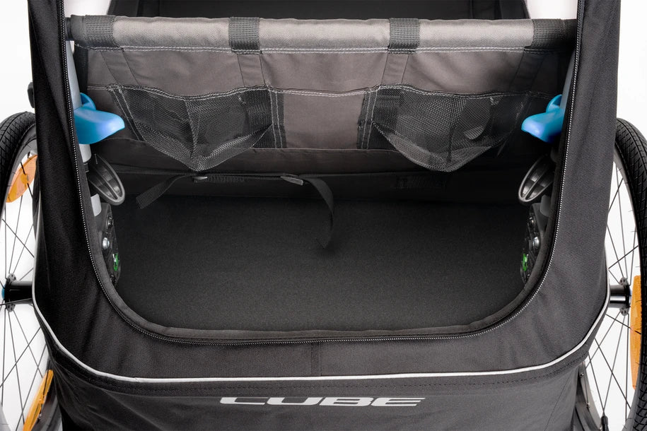 Cube Kinder Fahrradanhänger Double PURE - Liquid-Life #Wähle Deine Farbe_black´n´grey