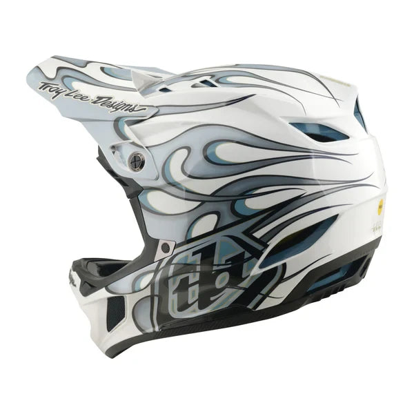 Troy Lee Designs D4 Composite Mips Helm Torched - Liquid-Life #Wähle Deine Farbe_white/silver