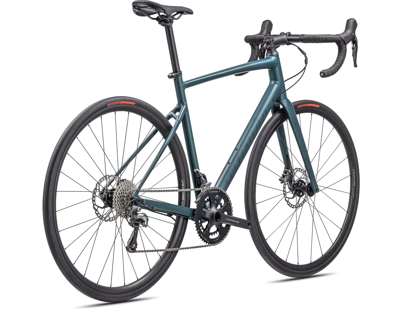 Straßenfahrrad Specialized Allez, aerodynamisches Design, ideal für ambitionierte Radfahrer, dunkelblauer Rahmen.