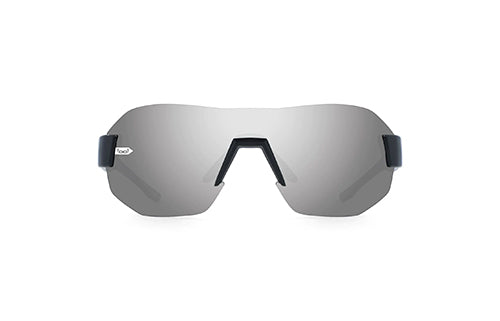 Sportliche Sonnenbrille mit grauen Gläsern und schwarzem Rahmen, geeignet für Outdoor-Aktivitäten; Marke: YooL.