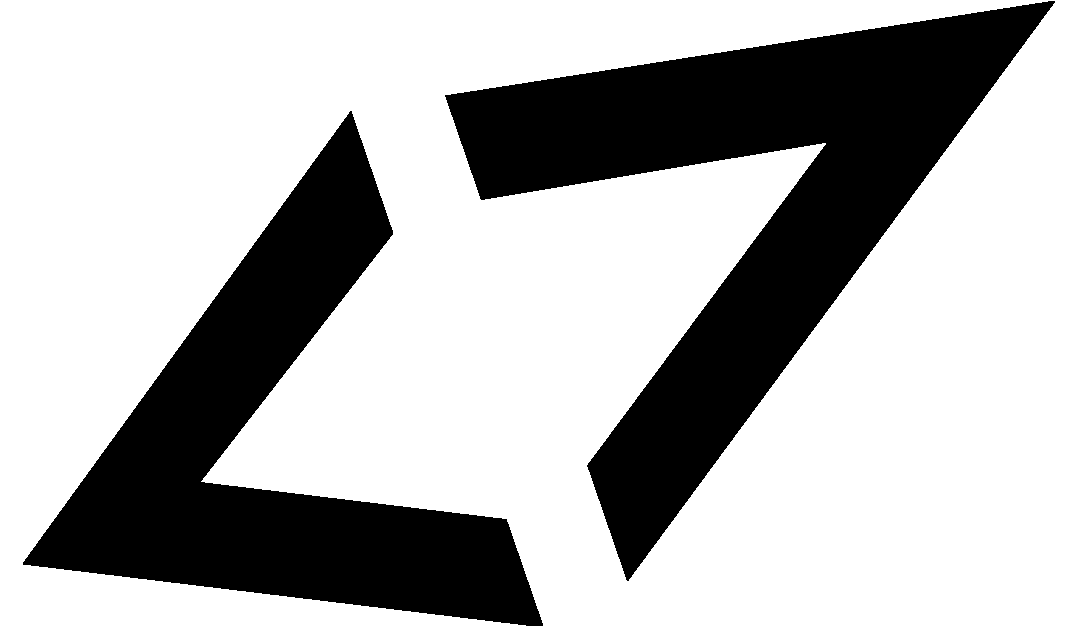 Weiße, abstrakte Grafik eines ineinandergreifenden doppelseitigen Pfeilsymbols auf schwarzem Hintergrund.