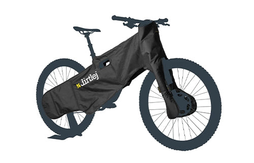 Schwarzer Fahrrad-Rahmenschutz, Marke: dirtslej, schützt vor Schmutz, geeignet für Mountainbikes.