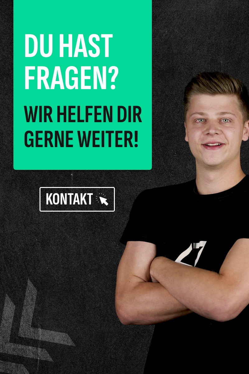 Mann mit schwarzem T-Shirt vor grünem Text: "Du hast Fragen? Wir helfen dir gerne weiter!" Angebote für Bike-Leasing.