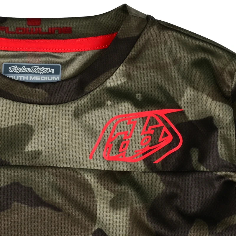 Troy Lee Designs Flowline LS Jersey Youth Spray - Liquid-Life #Wähle Deine Farbe_Camo army