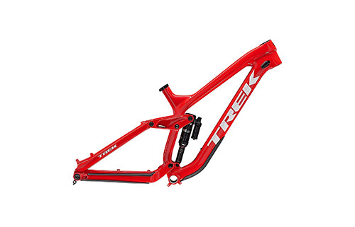 Roter Trek Fahrradrahmen "Session" für Mountainbikes, geeignet für Offroad-Enthusiasten.