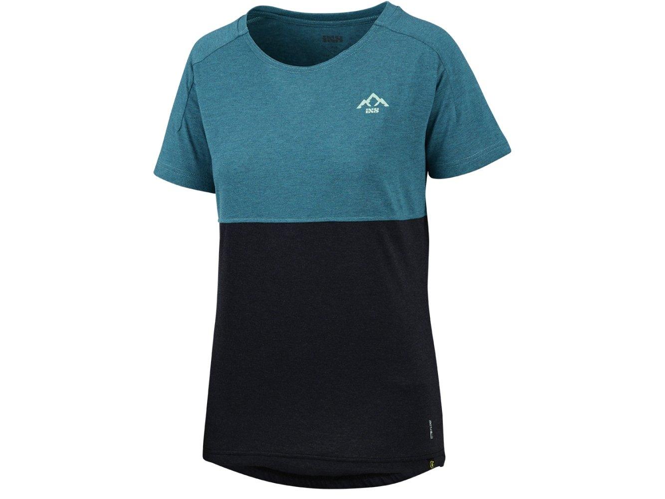 IXS Flow Women Mountain Tech Tee Short Sleeve - Liquid-Life #Wähle Deine Farbe_Everglade / Black