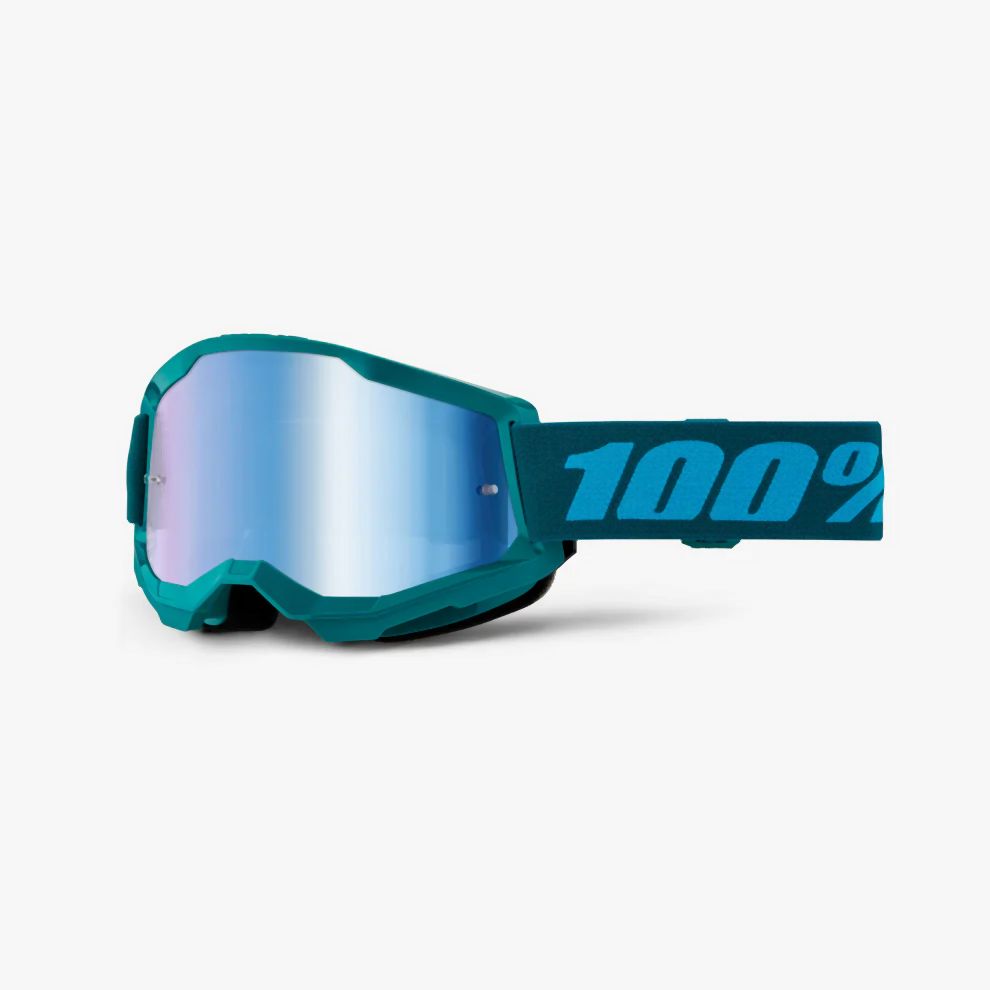 100% Strata 2 Goggle - Mirror Lens 2024 - Liquid-Life #Wähle Deine Farbe_Stone / Blue Mirror