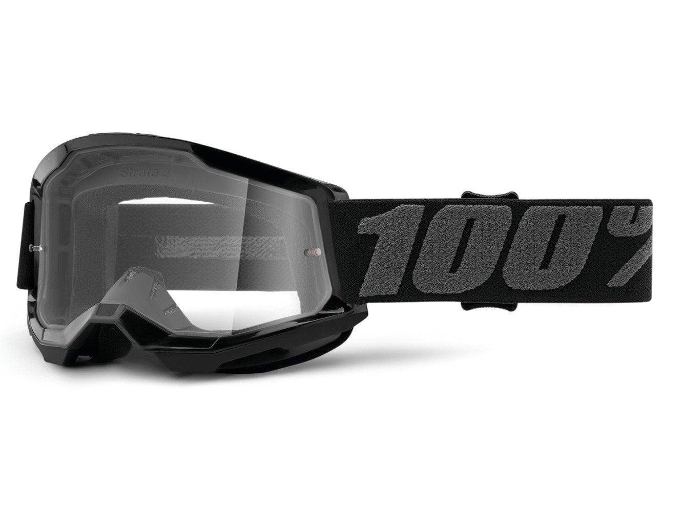 100% Strata 2 Junior Goggle - Clear Lens - Liquid-Life #Wähle Deine Farbe_Black