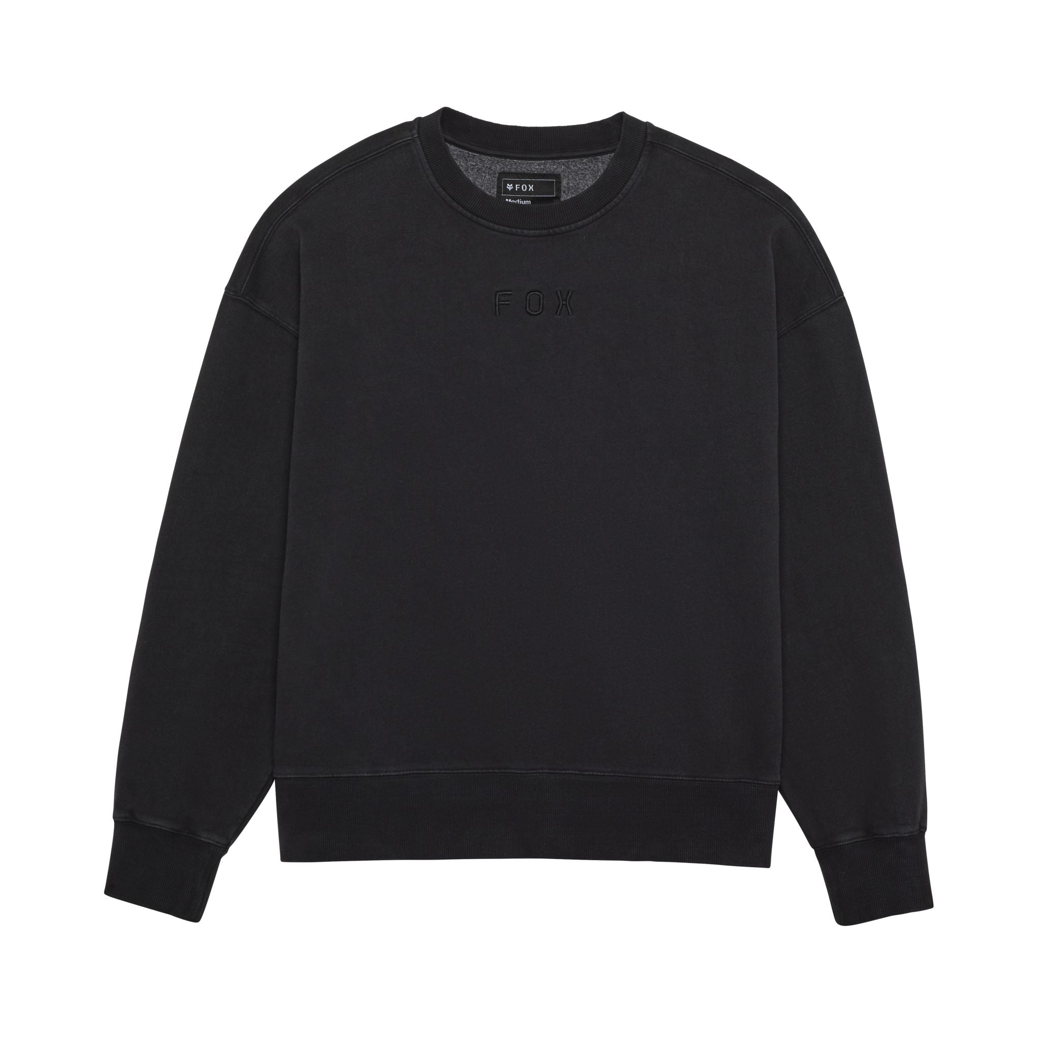Fox Wordmark Oversized Fleece Crew - Liquid-Life #Wähle Deine Farbe_Black