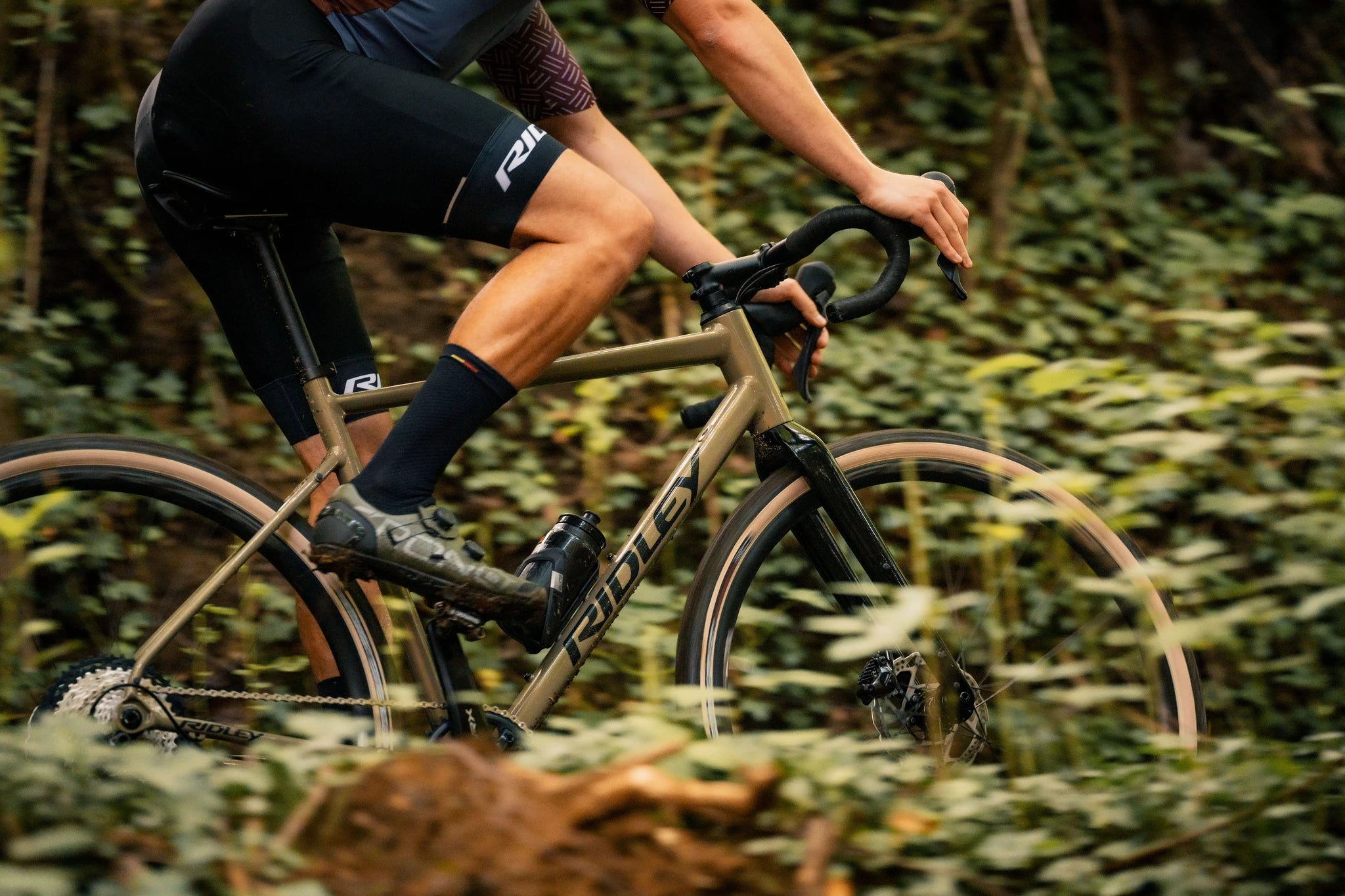 Ridley Kanzo Adventure Alu nahaufnahme im Wald beim fahren