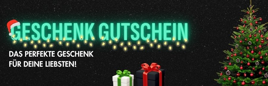 Liquid-Life Gutschein Aktion Banner mit der Aufschrift "Geschenk Gutschein" und "Das perfekte Geschenk für deine Liebsten" im Weihnachtlichen Design