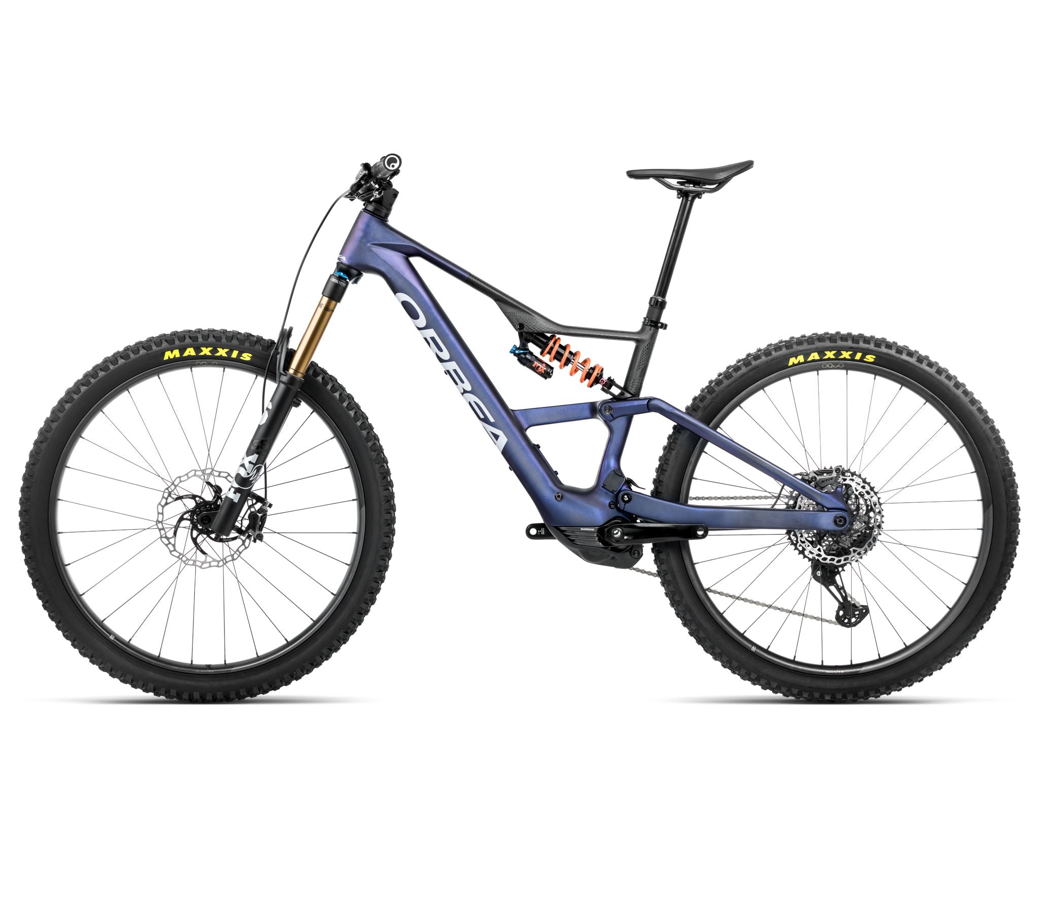 Orbea RISE LT M-TEAM 630W Tanzanite Carbon View - Carbon Raw 2025