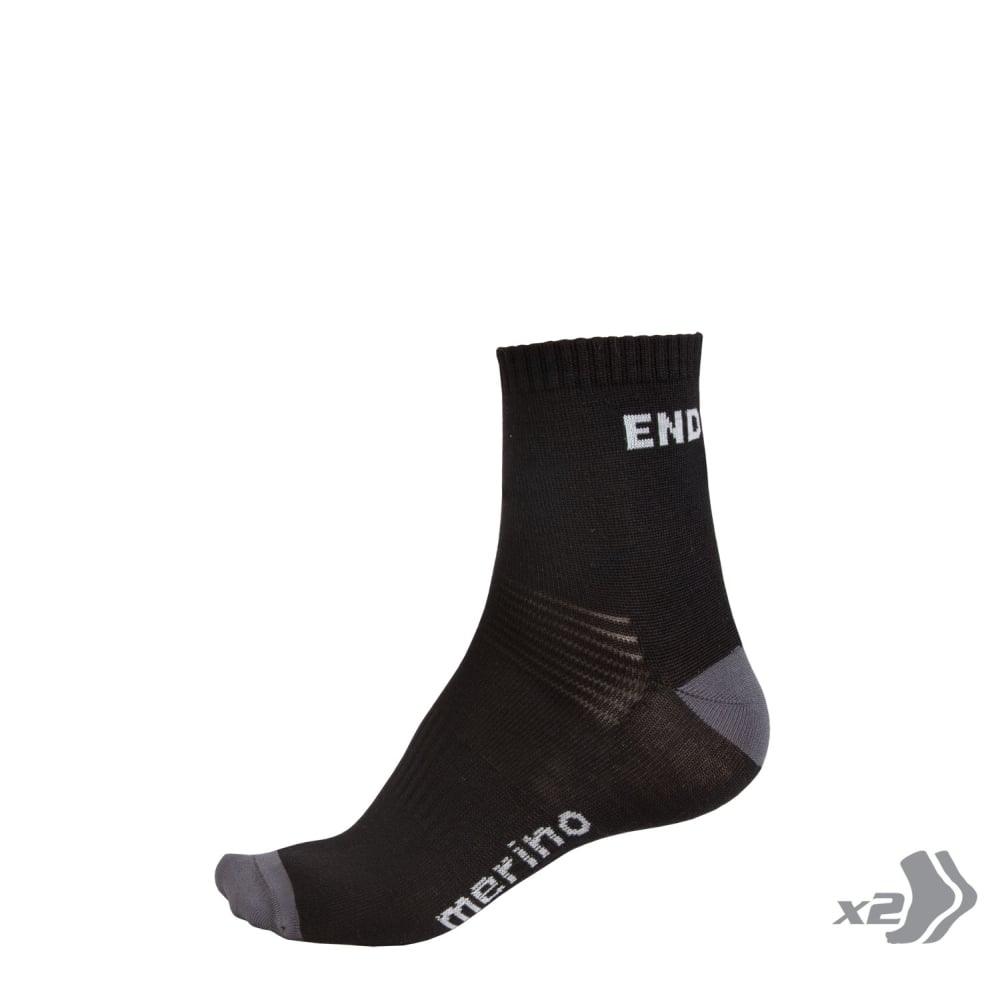 Endura BaaBaa Merino Socken (Doppelpack) Schwarz - Liquid-Life