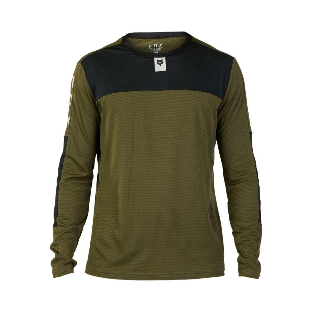 Fox Defend LS Jersey Foxhead - Liquid-Life #Wähle Deine Farbe_OLV GRN