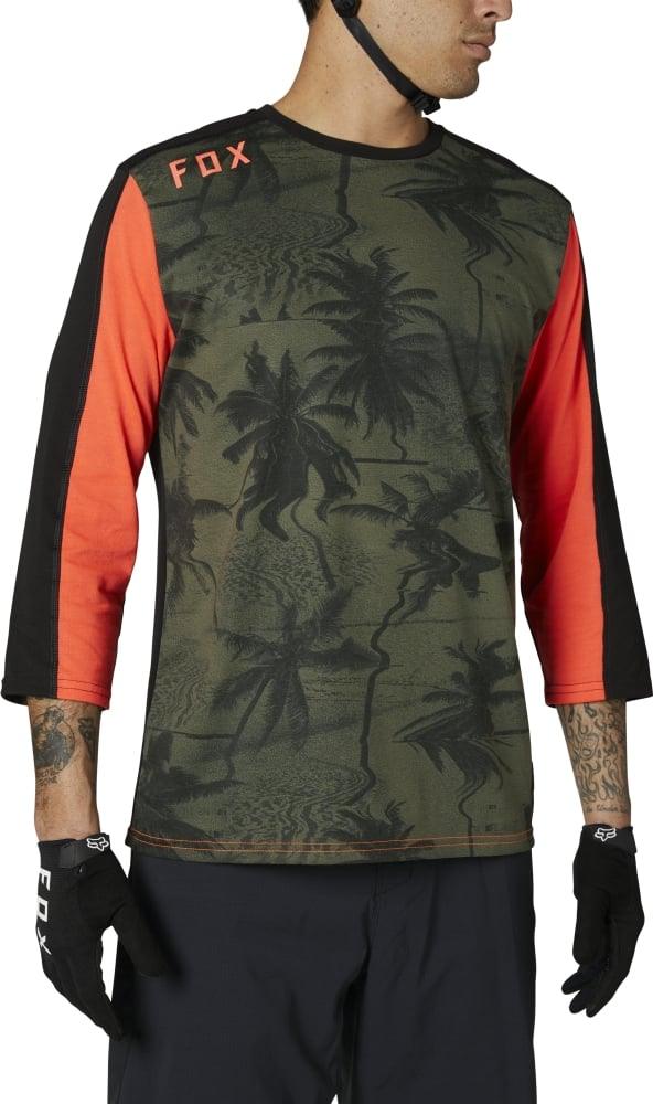 Fox Jersey Ranger Drirelease Mit 3/4-Ärmeln - Liquid-Life #Wähle Deine Farbe_Olive Green