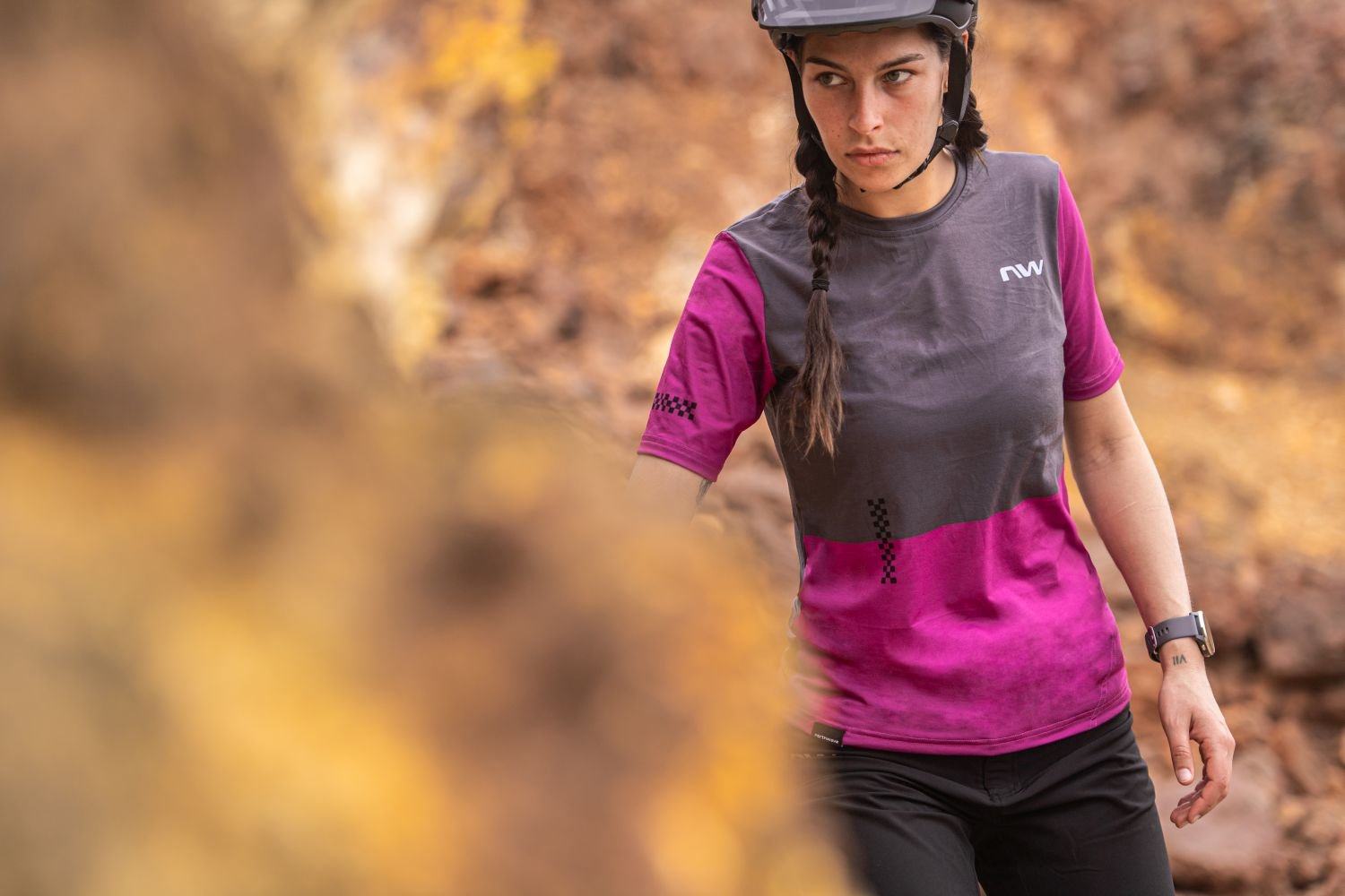Northwave Xtrail 2 Woman Jersey Short Sleeve - Liquid-Life #Wähle Deine Farbe_Dark Grey/Pink