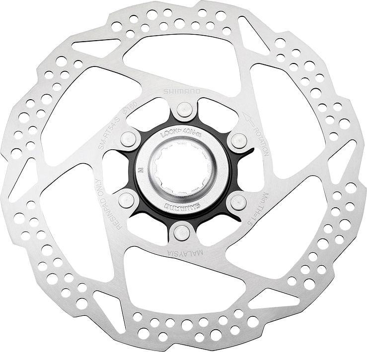 SHIMANO Fahrrad-Bremsscheibe RT64 180mm CL silber