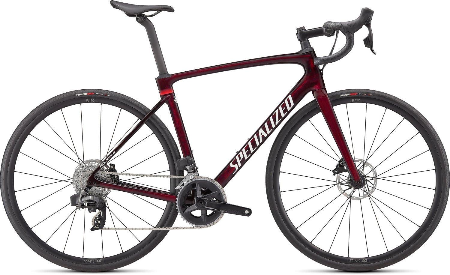Specialized Roubaix Comp Gloss Red Tint Carbon Metallic White Silver 2022 - Liquid-Life