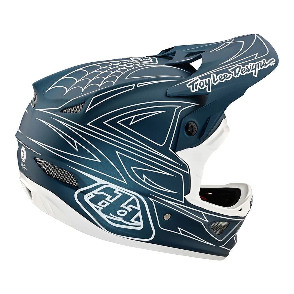Troy Lee Designs D3 Fiberlite Helmet Spiderstripe - Liquid-Life #Wähle Deine Farbe_Blue