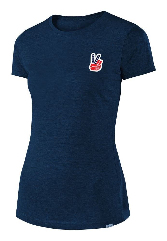 Troy Lee Designs Women Peace & Wheelies Tee - Liquid-Life #Wähle Deine Farbe_Heather Navy