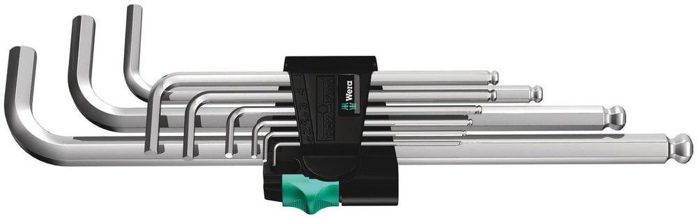 Wera 950/9 Hex-Plus 1 Winkelschlüsselsatz, metrisch, gestellverchromt, 9-teilig - Liquid-Life