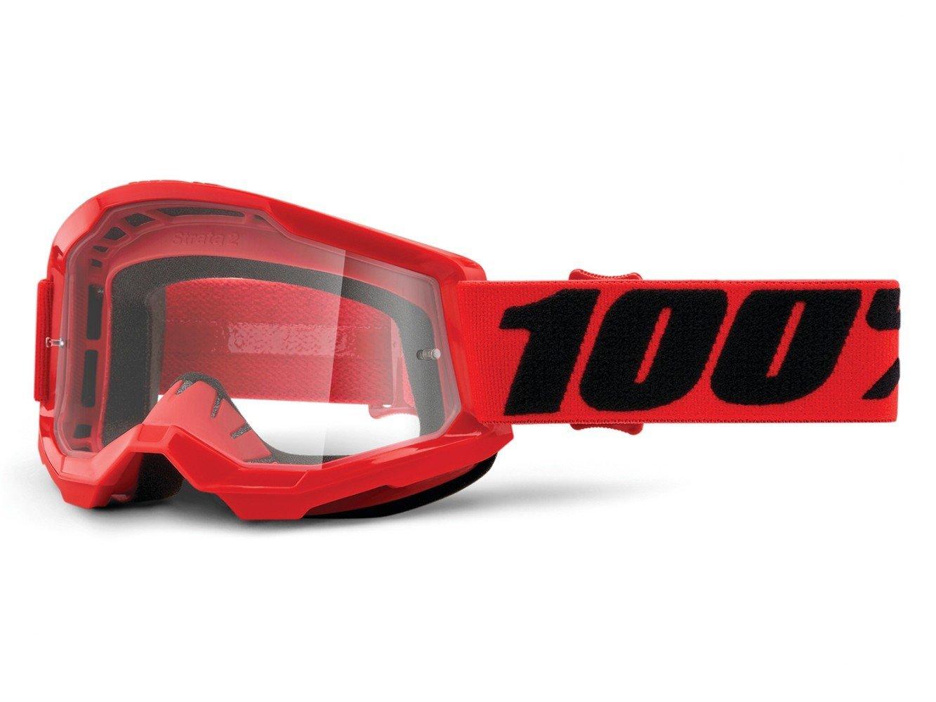 100% Strata 2 Junior Goggle - Clear Lens - Liquid-Life #Wähle Deine Farbe_Red